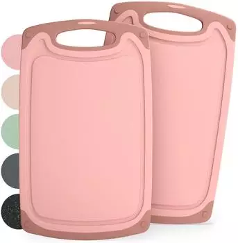 Blumtal Schneidebrett Kunststoff rosa 40x24,5cm, 2er-Set
