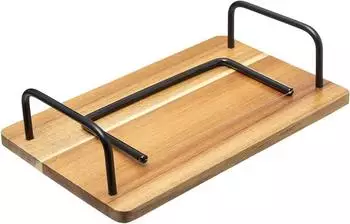 Secret de Gourmet Servierbrett f&uuml;r K&auml;se & Snacks, Holz, schwarze Griffe (78127)