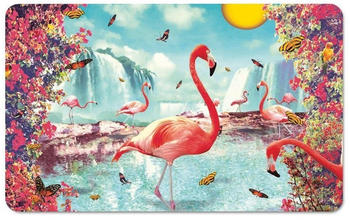 Logoshirt Frühstücksbrettchen mit Flamingo Flair-Motiv bunt