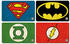 Logoshirt Frühstücksbrettchen Set mit Superheldenlogos (Set bunt