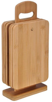 Haushalt International Holzbrettchen mit Ständer Set 6-teilig 22 × 15 × 0,8 cm