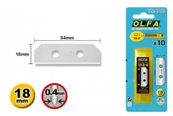 Olfa SKB-8/10B Ersatzklingen trapezf&ouml;rmig 54x18x0,4mm, 10 St&uuml;ck (SKB-8/10B)