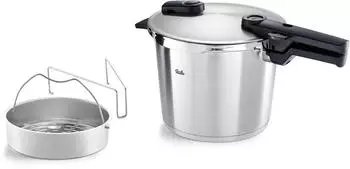 Fissler Vitaquick Premium Schnellkochtopf 6l 3-tlg + Metalldeckel,Dünsteinsatz