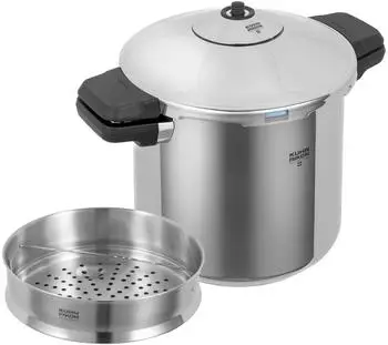 Kuhn Rikon Seitengriffmodell DUROMATIC INOX mit Dämpfeinsatz 22 cm / 5 l