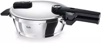 Fissler Vitaquick Elemental Schnellbratpfanne mit Deckel 2,5 l Edelstahl Ø 22 cm Silber