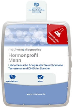 Medivere Hormonprofil Mann Speicheltest - Laborchemische Analyse der Steroidhormone Testosteron und DHEA im Speichel Medivere Hormonprofil Mann Speicheltest - Laborchemische Analyse der Steroidhormone Testosteron und DHEA im Speichel