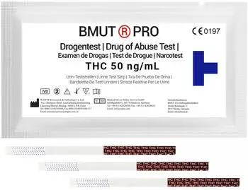 BMUT 10x THC Teststreifen Drogentest mit 50 ng/mL Marijuana Haschisch THC Urintest hohe Sensitivität Drogenschnelltest