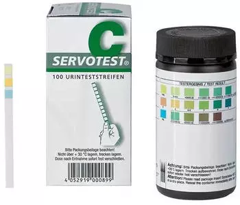 Servoprax Servotest Urinteststreifen klare Ableseskala mehrere Parameter 100 Stück