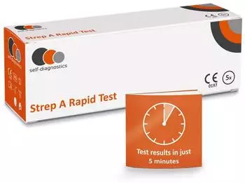 self-diagnostics Strep A Schnelltest - Streptokokken Antigen-Test mit Rachenabst 5 St