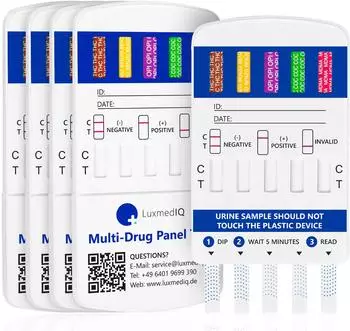 LuxmedIQ Drogenschnelltest für 10 Drogenarten Urin Drogentest Multi Testkassette 5 St