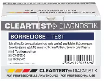 Cleartest Borreliose (Lyme IgG/IgM) Packung (5 Tests)