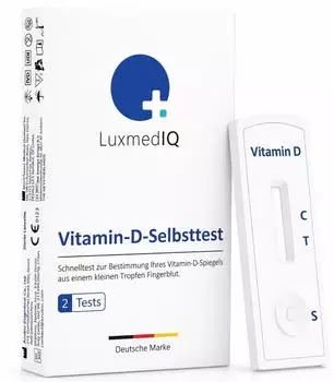LuxmedIQ Vitamin D Test f&uuml;r Zuhause - Spiegel im Blut einfach messen 2 St