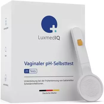 LuxmedIQ Intimpflege Vaginaler pH-Test zur Fr&uuml;herkennung Bakterieller Vaginose 20-tlg. Einfache & schmerzfreie Anwendung