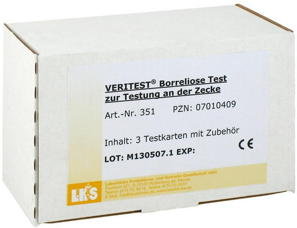 Laboklinika Borreliose Test zur Testung der Zecke Testkarte (3 Stk.)