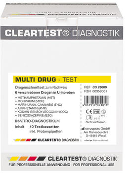 Cleartest Multi-Drug Drogentest 6-Fach Kassete (10 Stk.)