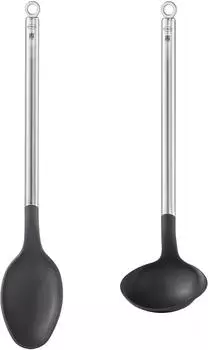 Rösle Gourmet-Set Soße "Basic Line" 2-tlg., Gießlöffel und Soßenlöffel, schwarz/silbern (13698)