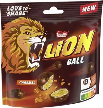 Nestlé Nestle Schokobonbons Lion Ball Caramel Milchschokolade 130g