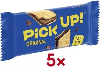 Pick-Up ! Doppelkeks Riegel Milchschokoladentafel Knusprige Kekse 5x28g