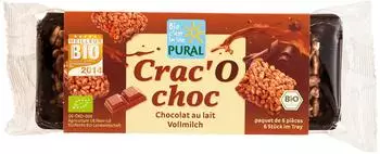 Pural Crac&rsquo;O choc Puffreis Vollmilch Schoko Bio 80g