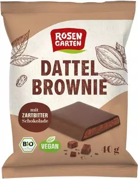 Rosengarten Dattel Brownie Zartbitter Bio 40g