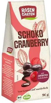 Rosengarten Cranberries in Zartbitterschokolade Bio 90g