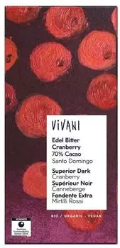 Vivani Edel Bitter Cranberry 70% Kakao Bio 80g