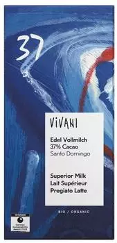Vivani Edel Vollmilch Schokolade 37% Cacao Bio 80g