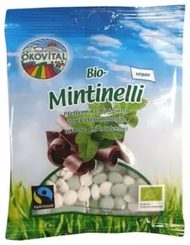 &Ouml;kovital Mintinelli Pfefferminze Zartbitterschokolade Bio 90g