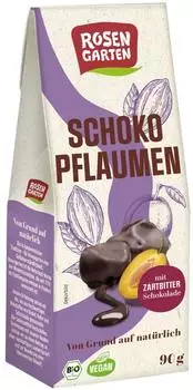 Rosengarten Pflaumen in Zartbitterschokolade Bio 90g