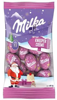 Milka Weihnachts-Kugeln Knusper-Crème 81g - Deutschland - Cremig - Knusprig - Alpenmilch Schokolade - Schokokugeln - Weihnachten - Kakao