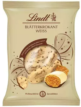 Lindt Blätterkrokant Zapfel Weiße Schokolade 90g - Deutschland - Schokokugeln - Weihnachten - Kakao