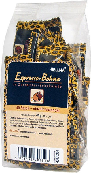 Hellma Espressobohnen Zartbitterschokolade 40 St.