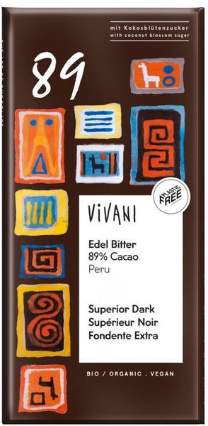 Vivani Edel Bitter 89% Cacao Peru Bio (80g)