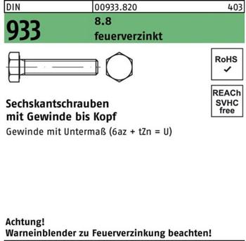 Industrial Quality Supplies Sechskantschraube VG M12x80 Stahl 8.8 50 Stck.