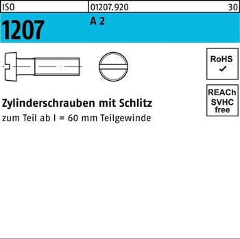 Industrial Quality Supplies M2,5x20 Edelstahl A2 blank Schlitz 2000 Stck.