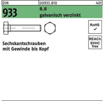 Industrial Quality Supplies Sechskantschraube VG M5x70 Stahl 8.8 galvanisch Stck.400
