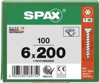 SPAX Universalschrauben WIROX T-STAR PLUS T30 1191010602005 6 mm x 200 mm, 100...