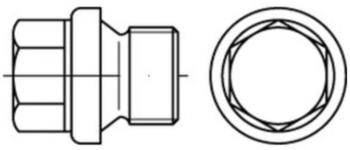 Reidl Verschlussschraube DIN 910 mit Bund/Außensechskant M30x1,5 Edelstahl A4 (009109400300150)