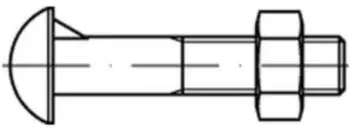 Theo Schrauben Halbrundschraube DIN 607 mit Nase und Sechskantmutter M10x20 Stahl 4.6 blank (006074000100020)
