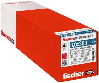 Fischer PowerFull II Vollgewindeschraube 8 x 300 mm TX40 Zylinderkopf (562967)
