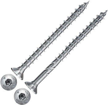 Fischer Power-Fast II Spanplattenschraube 5,0 x 80 mm Senkkopf Innenstern TX Teilgewinde galvanisch verzinkt (670383)