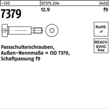 Theo Schrauben Pass-Schulterschraube ISO 7379 M6x16 Stahl 12.9 Schaftpassung f9 Innensechskant (073792040060016)