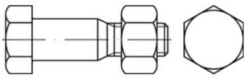 Reidl Sechskant-Passschraube M12x45 Stahl 8.8 mit Mutter DIN 7968 (079688040120045)