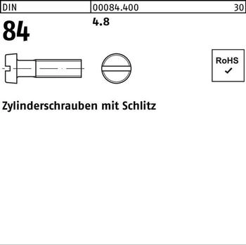 Toolcraft Zylinderschrauben M2 8mm Schlitz DIN 84/ISO 1207 Stahl 4.8 (104002)