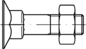 Theo Schrauben Senkkopfschraube mit Vierkantansatz und Mutter DIN 605 M6x45 Stahl 4.6 (006054000060045)