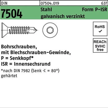 Industrial Quality Supplies Bohrschrauben DIN 7504 Form P-ISR 4,8x45 mm Stahl verzinkt T25 (075040190048045)