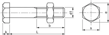 Industrial Quality Supplies Baubolzen R 89601 CE mit 6-kantmutter M20 x 260 4.8 galvanisch verzinkt (896014100200260)