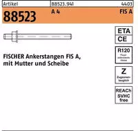 Fischer 90461, Fischer 90461 FIS A M 24 x 290 A4 Ankerstange 290mm 28mm 5St.