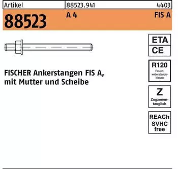 Fischer 5x FIS A M 24 x 290 mm nicht rostender Stahl A4 (90461)