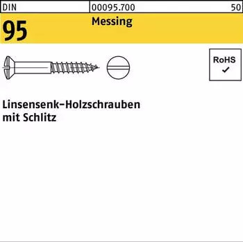 Industrial Quality Supplies Linsensenkkopf-Holzschraube Schlitz 2,5x20 Messing (000957000025020)